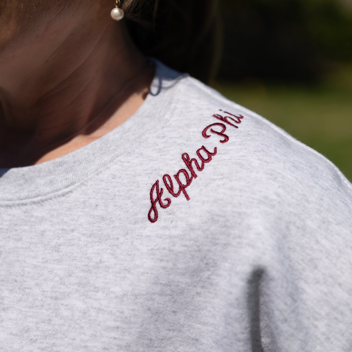 Alpha Phi Embroidered Crewneck