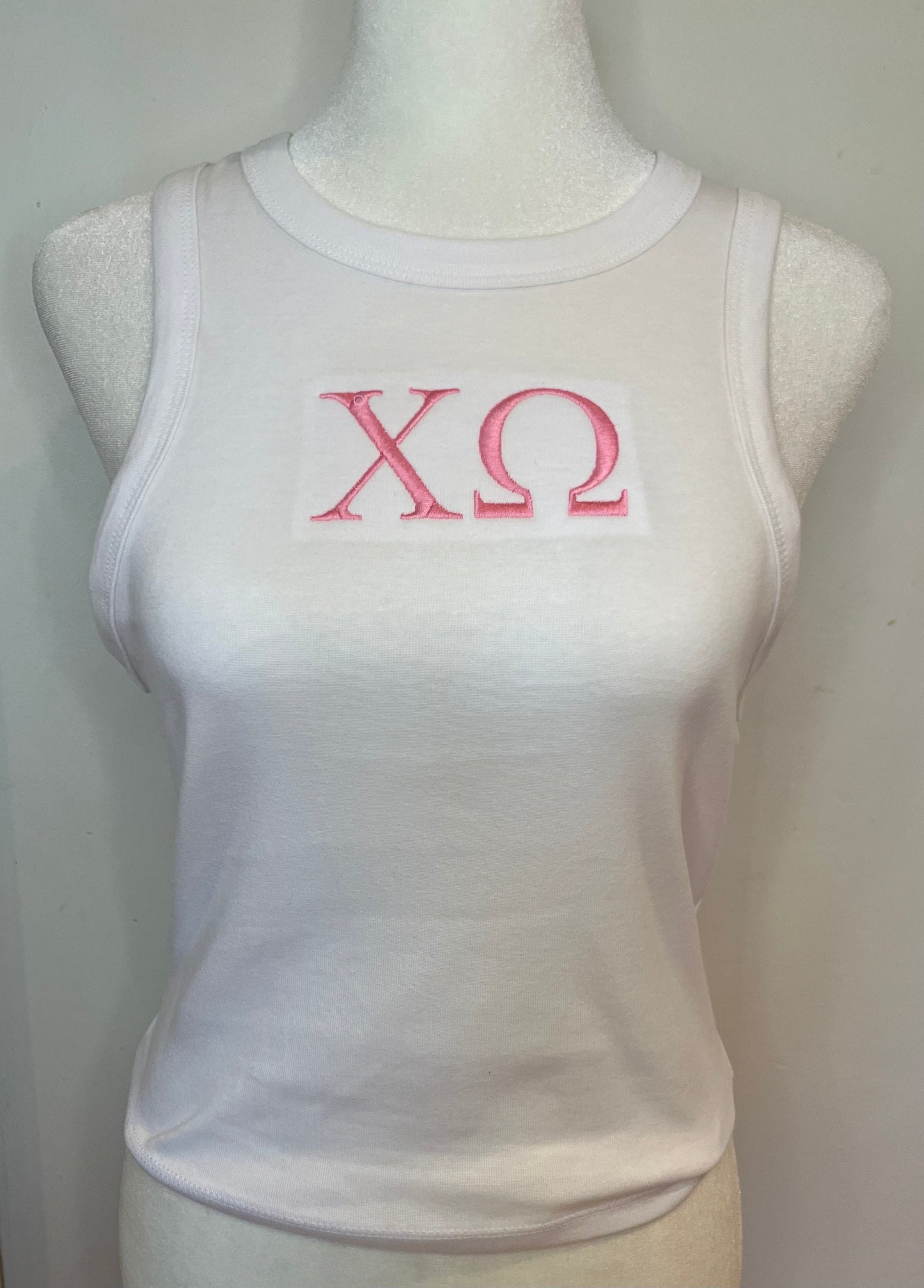 Chi Omega embroidered tank top