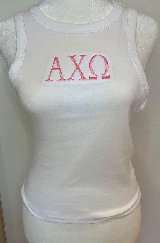 Alpha Chi Omega embroidered tank