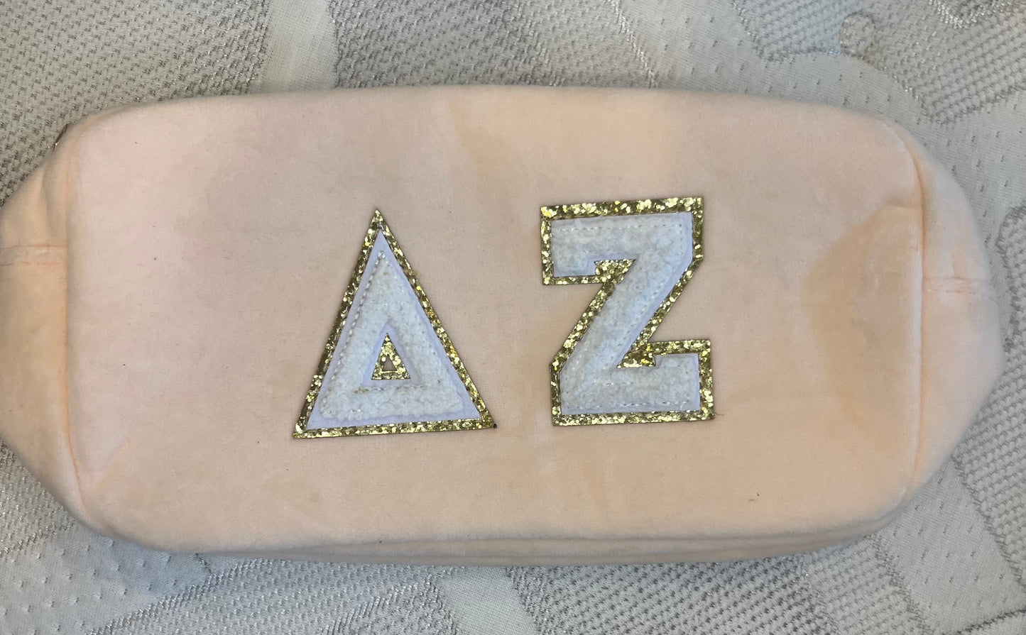 Delta Zeta Chenille Patch Cosmetic Bag