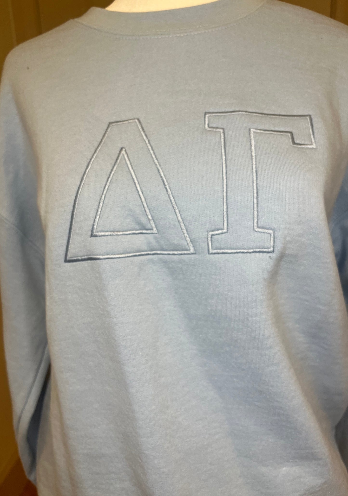 Delta Gamma monochromatic embroidered crewneck