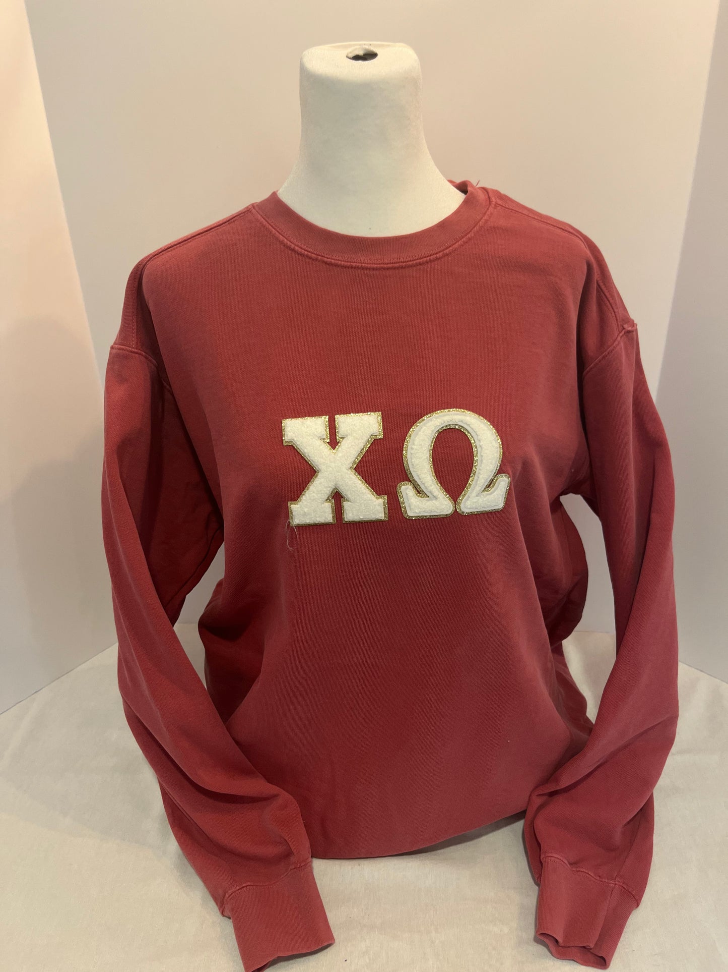 Chi Omega Chenille Patch Crewneck