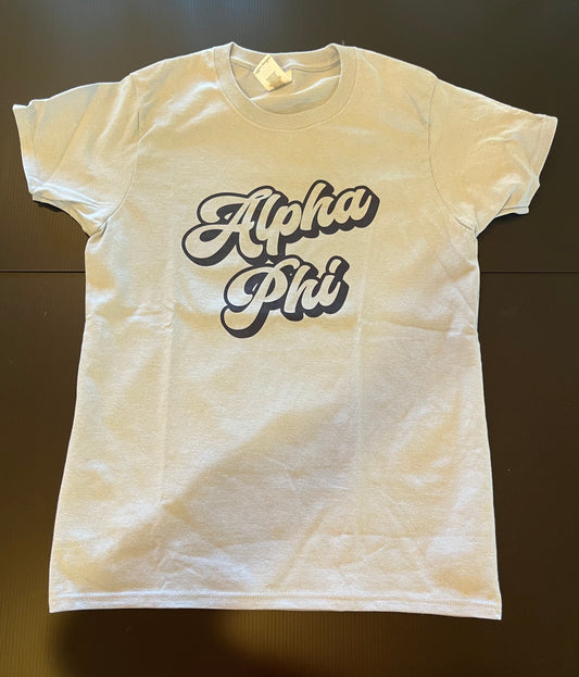 Alpha Phi 3D Text Shirt