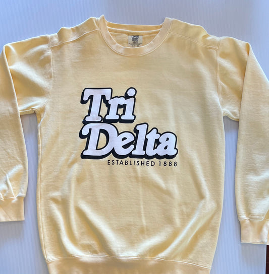 Tri Delta Sweatshirt in butter