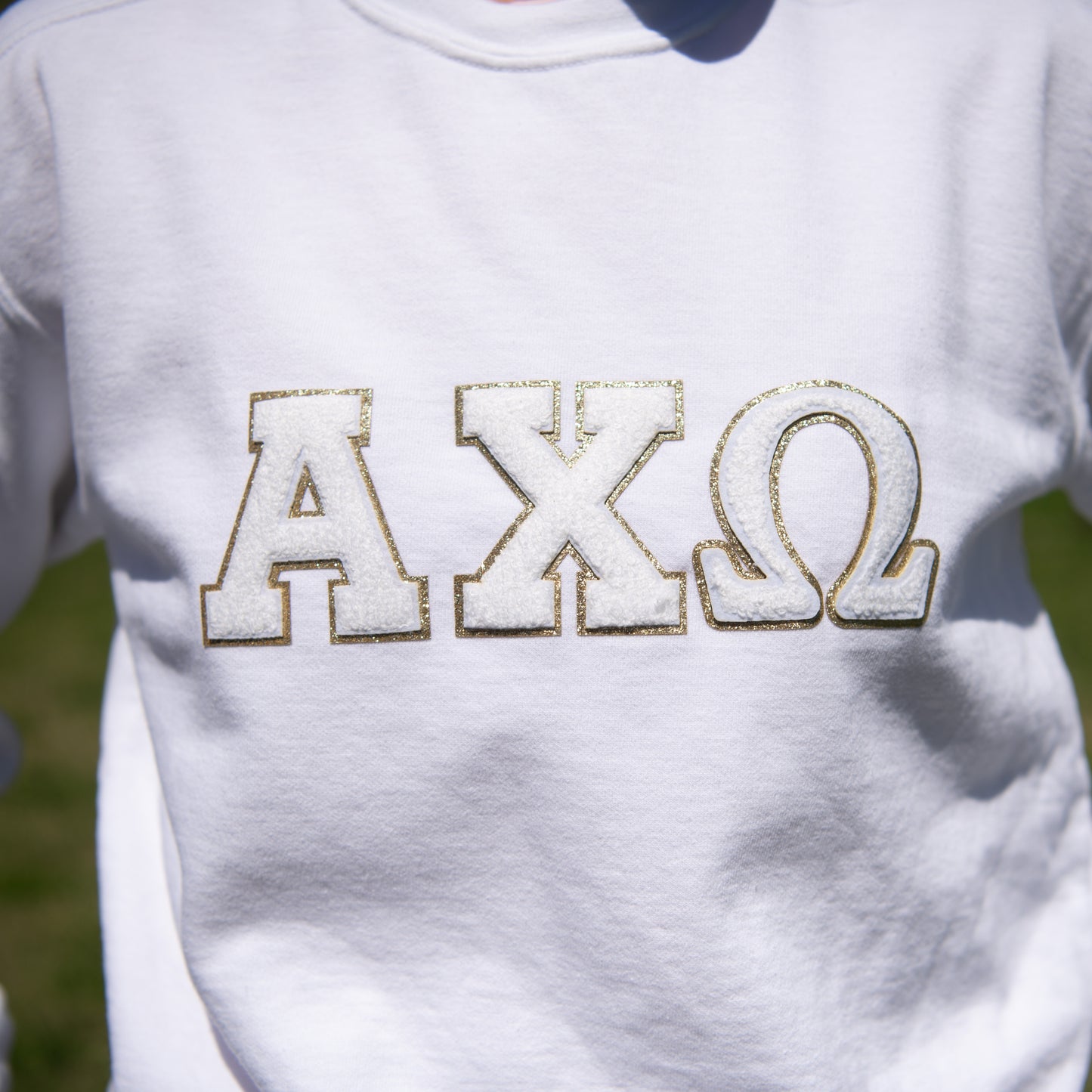 Alpha Chi Omega Chenille Patch Crewneck