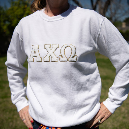 Alpha Chi Omega Chenille Patch Crewneck