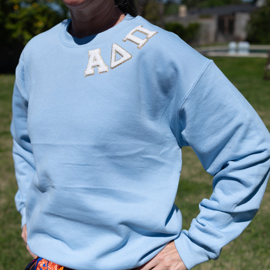 Alpha Delta Pi Chenille Patch Crewneck