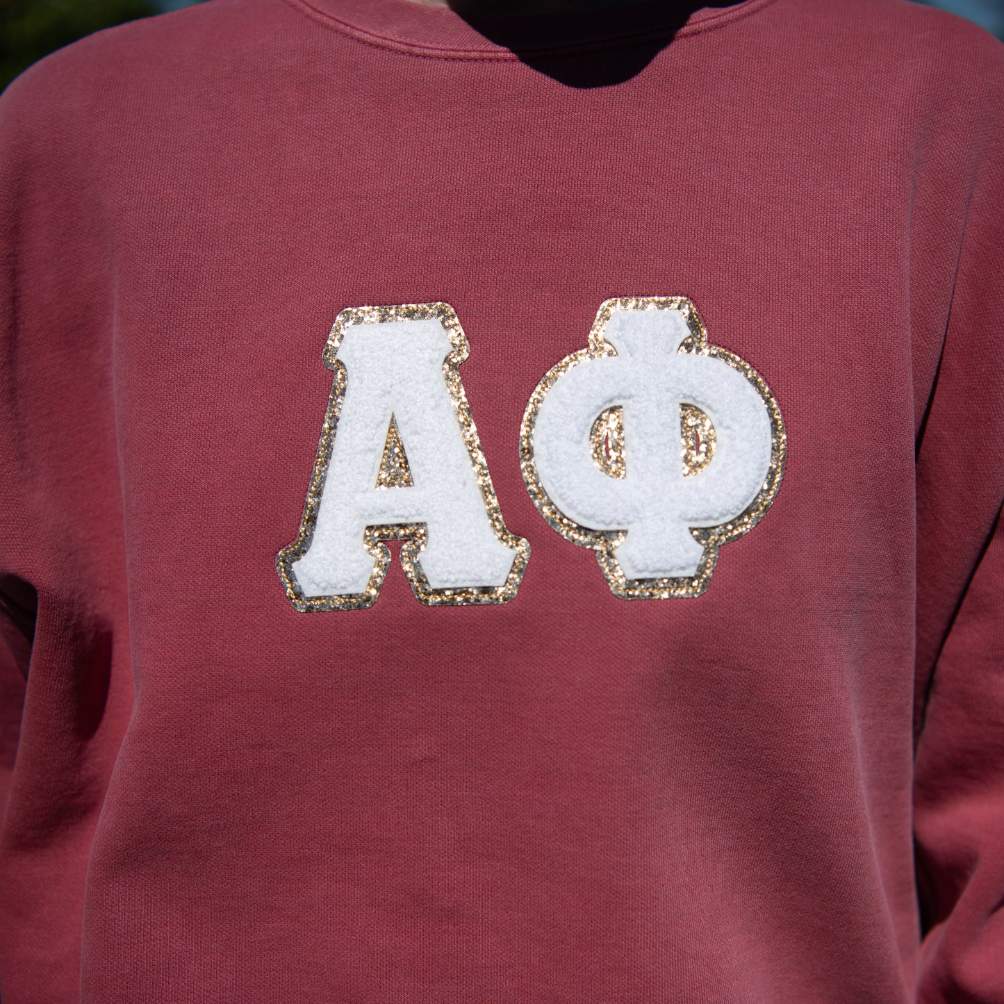 Alpha Phi Chenille Patch Crewneck