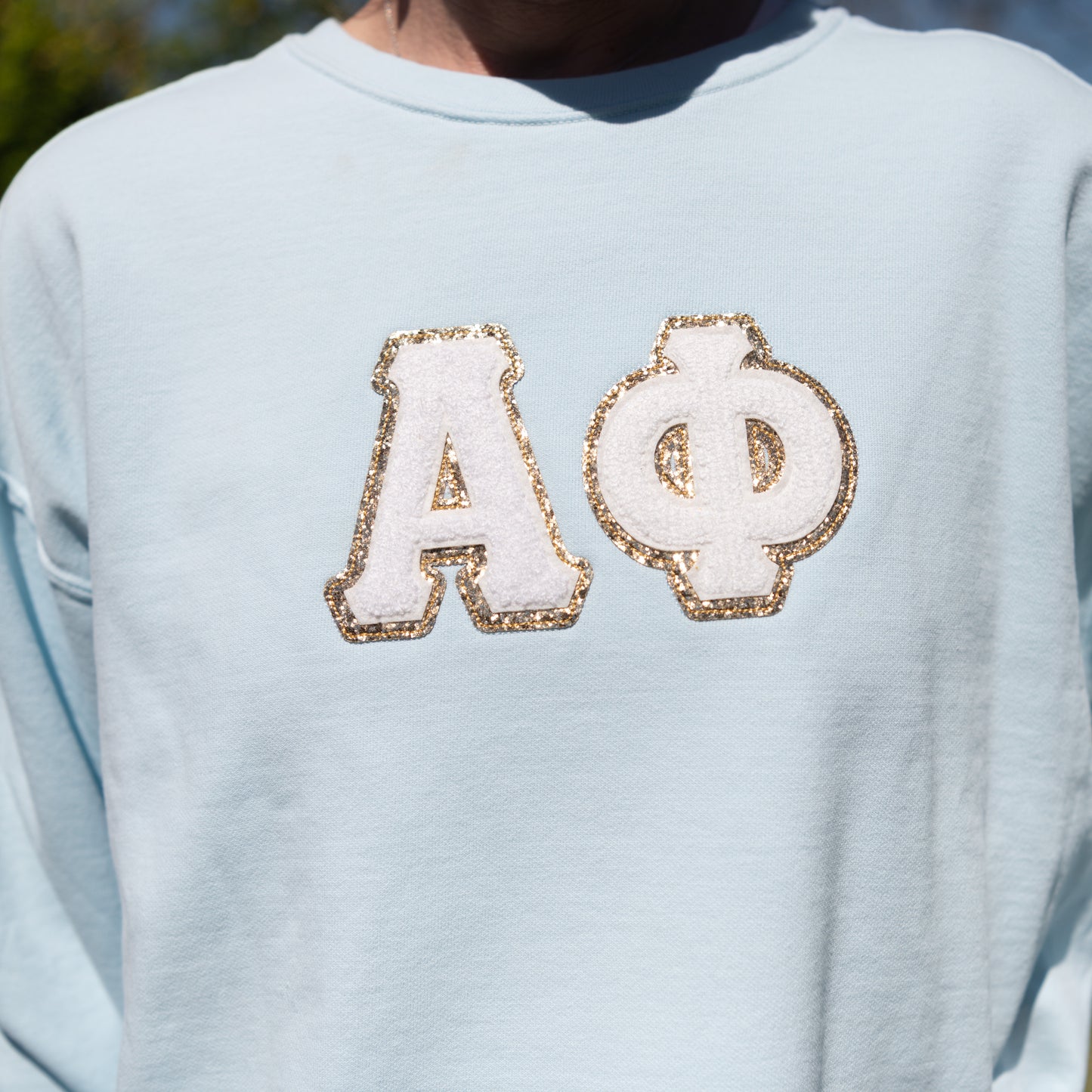 Alpha Phi Chenille Patch Crewneck