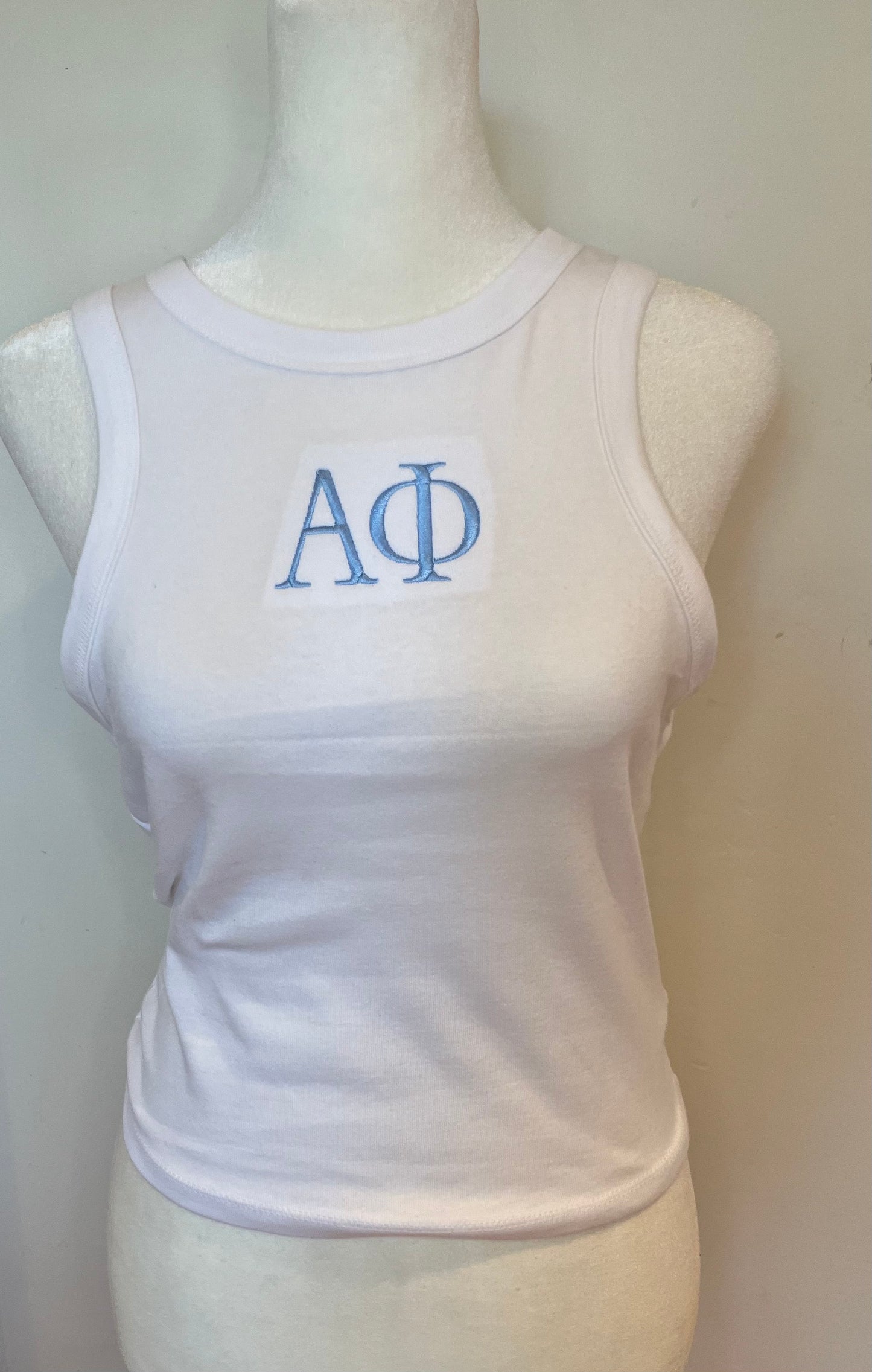 Alpha Phi embroidered tank top