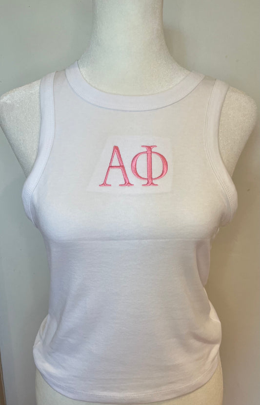 Alpha Phi embroidered tank top