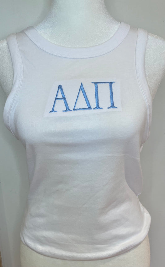 Alpha Delta Pi  embroidered tank top