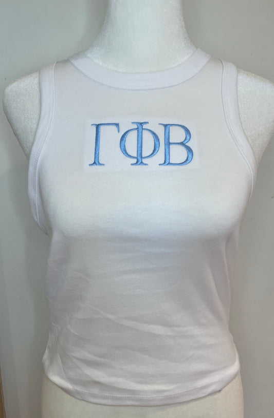 Gamma Phi Beta embroidered tank top
