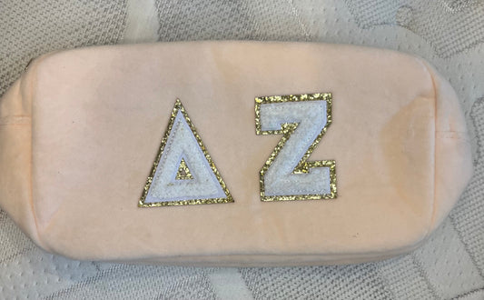 Delta Zeta Chenille Patch Cosmetic Bag
