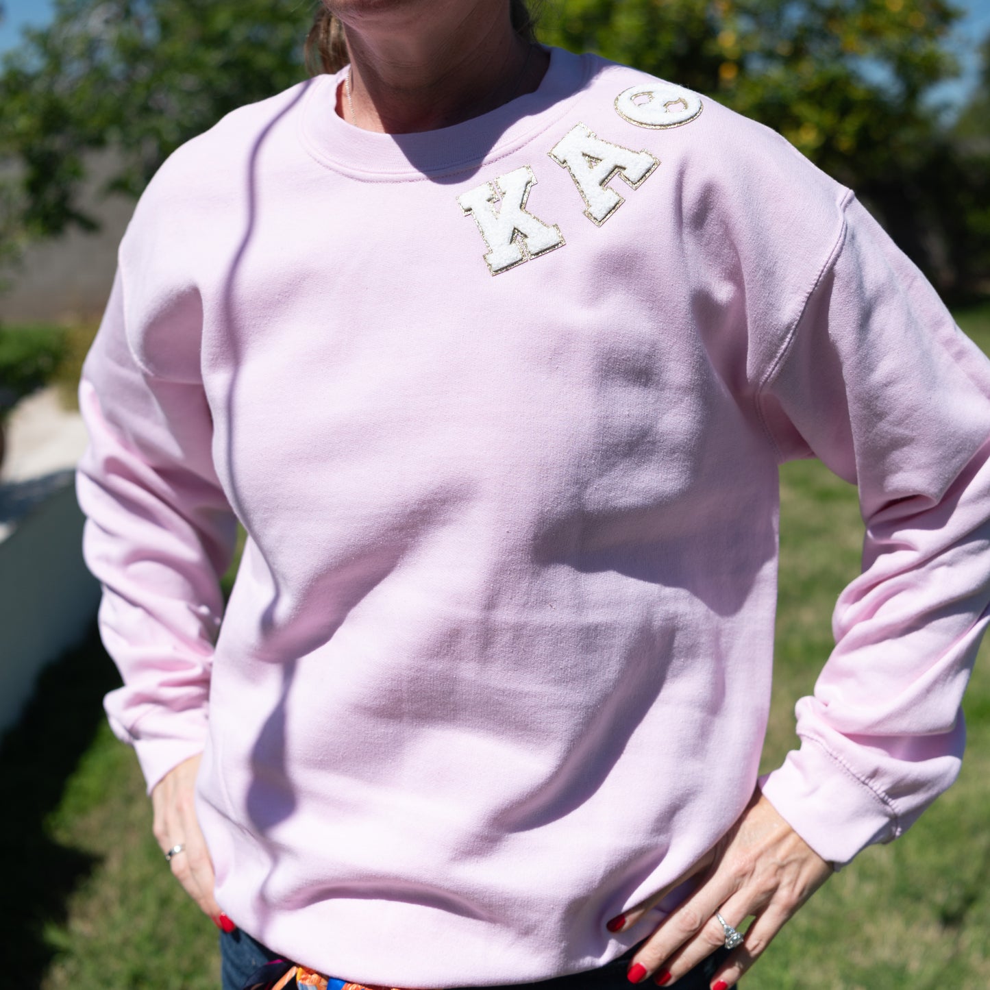 Kappa Alpha Theta Chenille Patch Crewneck
