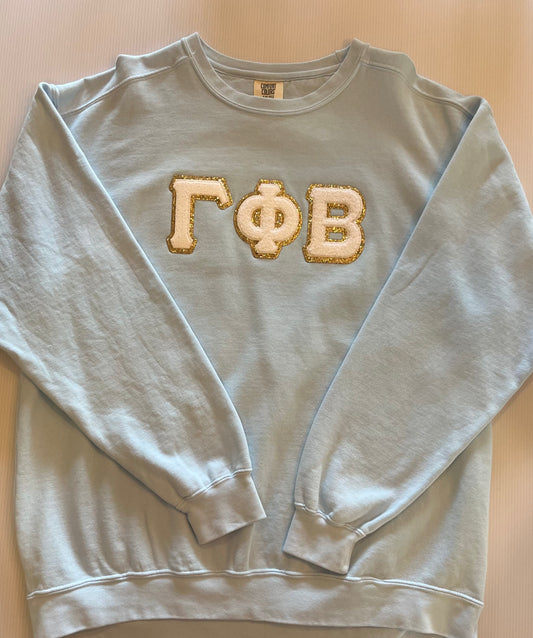 Gamma Phi Beta Large Chenille Patch Crewneck
